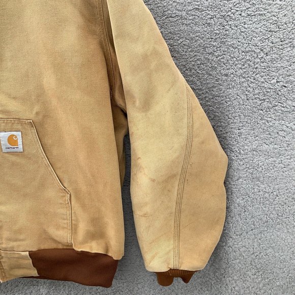 Vtg USA Made Carhartt J03 Coat Men's 2XL Brown Cotton Duck Hooded Jacket Hoodie - Picture 8 of 12